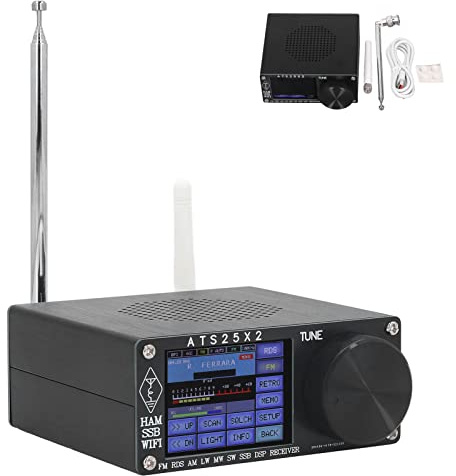 Gearwell Radio, Receptor FM portátil, Radio DSP con escaneo de Espectro, Pantalla táctil de Color WiFi de Banda Completa de Banda Completa de 2.4 Pulgadas
