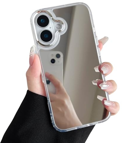 ZTOFERA für iPhone 17 Hülle,Süße Handyhülle mit Schminkspiegel,Klar | Mirror Phone Case,Harte Rückseite mit Weichem Stoßfänger, Schlanke Passform, ästhetisches mädchenhaft-chices Design
