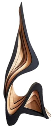 Qianly Abstrakte Kunst Statuen, Moderne Holzskulpturen Deko, 30 X 12.9 cm | Abstrakte Gebogene Statue, Kreative Modernes Design Heimdekoration für Bücherregal Schlafzimmer Wohnzimmer Schreibtisch