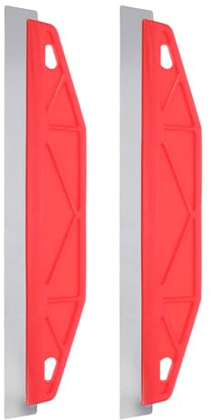 Anneome Protector de Pintura para Zócalos y Molduras 2 Piezas Acero Inoxidable Roja Guía de Corte Cuchilla Multiusos Herramienta Raspadora Papel Tapiz para Pintura Paredes y