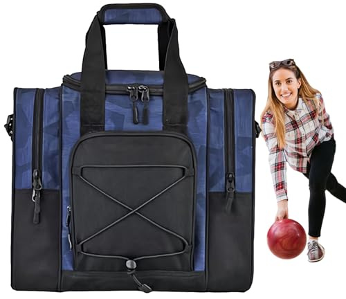 Bowlingtaschen 1 Ball,Bowlingtasche mit einem Ball | Einzelne -Tasche | Handtaschen-Design, Verstellbarer Gürtel, multifunktionale Taschen für Männer und Frauen, Fach für Handtücher und Schuhe