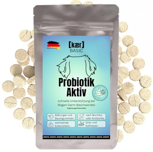 kaer basic Probiotik Aktiv für Hunde - mit lebenden Darmbakterien zur Darmsanierung & Aufbaukur bei Durchfall, Kotfressen, Blähungen & nach Antibiotika/Wurmkur - 60 Drops