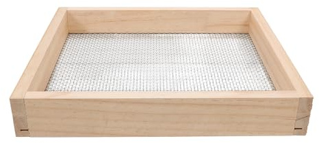 CIYODO Setaccio per Selezione del Terreno in Legno e Metallo Maglia 3Mm X 3Mm, Strumento per Separare Terriccio e Compost, per Giardinaggio e Coltivazioni Orticole