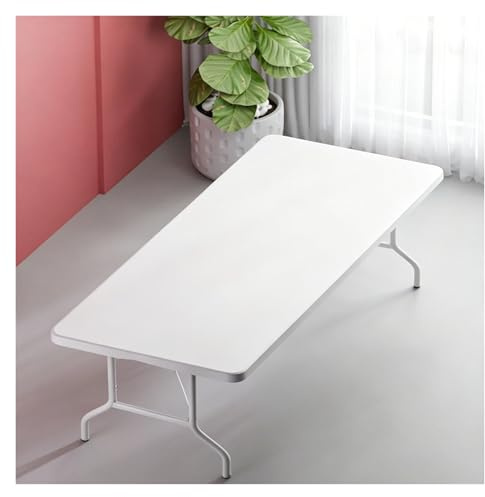 WBBML Foldable Table Rechteck Biertisch Weiß Garten Klapptisch Feiern Bankette(240cm/94.49in)