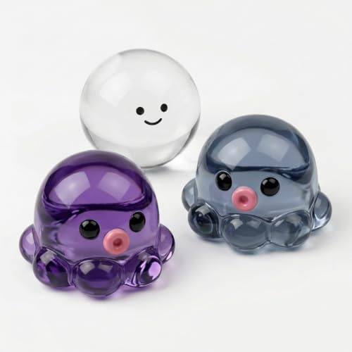 3er Set Jellyfish Squeeze in Oktopusform, Quetschfiguren Mit Wolkiger Optik Für Schreibtisch, Pendeln Und Reisen