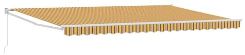 Tmriohed Tenda da sole retrattile multicolore, 500 x 300 cm, con braccio articolato, tenda da sole manuale in alluminio e poliestere, tettuccio parasole per terrazza, giardino e balcone