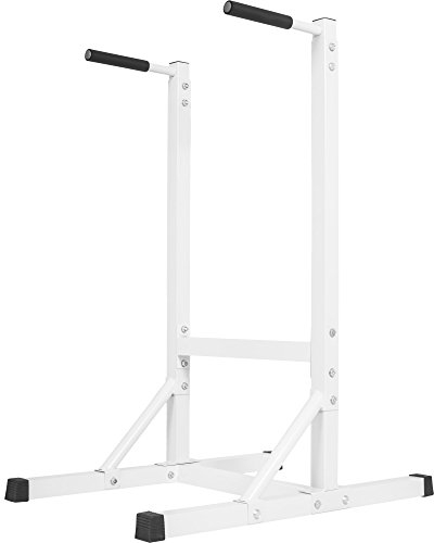 GORILLA SPORTS® Dip-Station - 98 x 65 x 125 cm, bis 150 kg Belastbar, gepolsterte Griffe, Stahl, Schwarz oder Weiß - Dip Station, Parallettes, Dip Barren, Dipstation, Dipper, Dipständer, Fitness