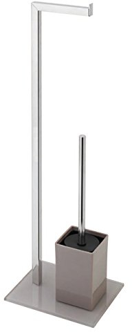 Feridras 810003 Piantana Portarotolo e Scopino, PVC, Tortora