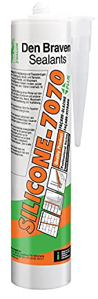 Den Braven - Silicone 7070 + Blanc - Mastic Silicone Neutre Bâtiment et Miroiterie - Joints de Dilatation des Constructions et Des joints de Vitrages - Cartouche de 300ml