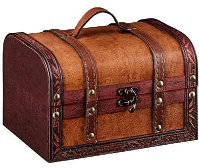 shelfmade Kleine Schatztruhe Holz, 22 x 14 x 14 cm - Geschenk Truhe klein Holztruhe - Schatzkiste Kindergeburtstag - Schatztruhe Hochzeit