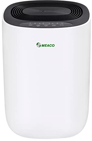 Meaco Ultra Leiser 10L Entfeuchter - MeacoDry ABC Energieeffizienter Elektrischer Entfeuchter – Hält Zimmer trocken und entfernt Nässe und Kondensat im Zuhause, Schwarz