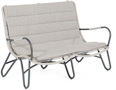 Sonnenpartner Loungesofa Charité Alu/Polyrope Silbergrau Relaxsessel Garten-Sofa