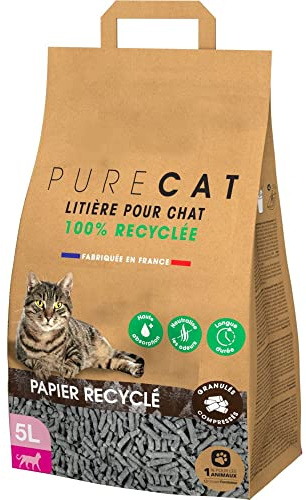 animallparadise - Litière granulés compressés en Papier 100% recyclé, 5 litres, pour Chat