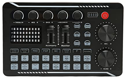 Carte Sonore Externe F998, Carte Son Externe Professionnelle de Version Anglaise, Mélangeur Sonore | Carte Sonore | avec Plusieurs Effets Sonores | pour Enregistrement Podcast