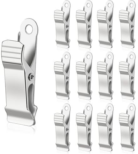 DSLSQD Clip a coccodrillo in metallo da 1,27 cm, larghe in argento, 12 pezzi, per artigianato, fili, foto, tende artigianali