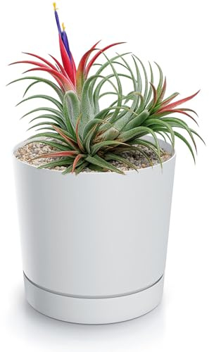 magubo Blumentopf mit Untersetzer, Übertöpfe für Zimmerpflanzen, Pflanzkübel, Übertopf Groß, 40 cm Durchmesser, Elegantes Design für Innen- und Außenbereich (Weiß, 400)