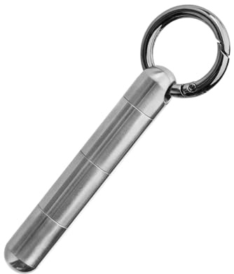 YHZNAGEM Titan Pillendose Schlüsselanhänger, Titan Pillenbox 3 Fächer Tablettenbox, Wasserdicht, Leichtes Gewicht für Reisen im Freien,Stabile, Dreilagige Tragbare PillenDose für Unterwegs