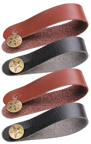 YHIJSR 4 Stück Gitarre headstock Tie Gitarrengurt-Knopf PU-Leder Gitarrengurt Schnalle Link Kopfplatte Adapter Krawatte Schutzpolster für Akustische klassische Gitarren