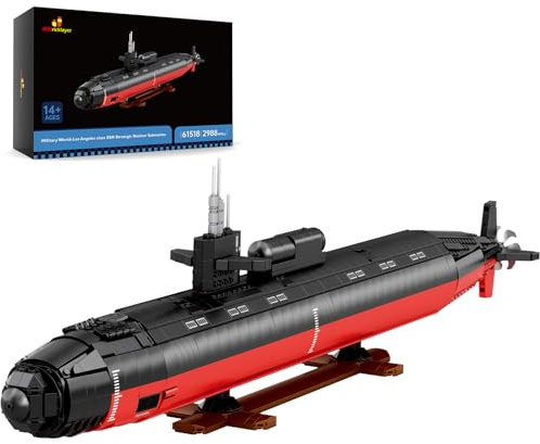 JMBricklayer Atom-U-Boot-Bausatz für Erwachsene, Militär-U-Boot-Spielzeug im Maßstab 1:125, Angriffs-Modellbausatz der Los-Angeles-Klasse, Armee-Spielzeuggeschenke für Erwachsene Männer