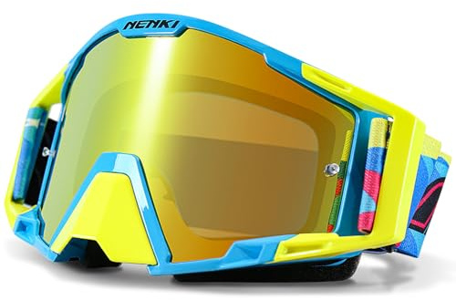 NENKI Motocross Brille, Motorradbrille mit Nasenschutz, Skibrille für Damen und Herren, für Outdoor-Sport, als mtb brille