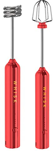 TORR Frullatore Elettrico Ricaricabile USB Frullatore di Uova Frullatore di Caffè a Mano Frullatore di Latte per la Casa Miscelatore Schiumatore Rosso