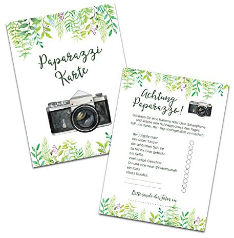 Nastami 50 Karten Fotospiel Hochzeit Fotosafari Postkartenspiel Hochzeit Gastgeschenk Hochzeitsgäste (Grüne Hochzeit)