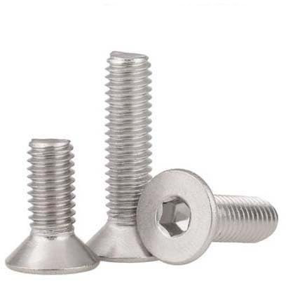 Haroar 20pcs M5*8mm M5X8 304 Stainless Steel Flat Screws Inner Hexagon Socket Countersunk Head Screwstainless Nails Bolts