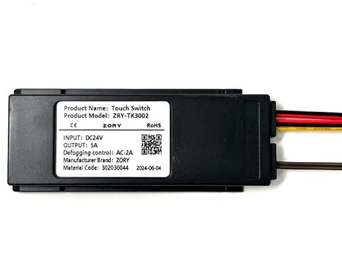ZORY LED Touchdimmer Dimmer für Spiegel ZRY-TK3002 Touch Switch 13-399 24V(DC) 5A AC-2A schwarz