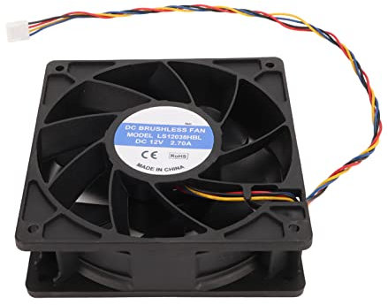12cm Cooling Fan High Performance 6000rpm 12V 4pin DC Brushless PWM Black Computer Case Fan Camera Servers