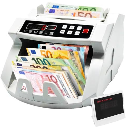 Professioneller Banknotenzähler mit Falschgeld-Detektor und doppeltem LED-Display