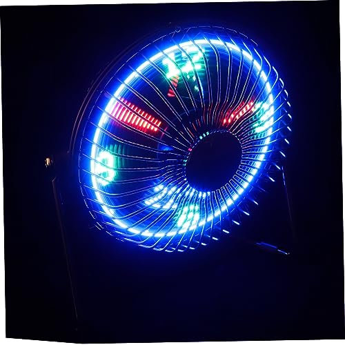 ELAYARD Ventilateur LED USB Portable Noir en Métal Horloge, été Vacances