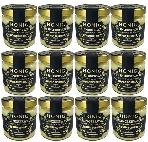 12x Original Deutscher Honig Frühtracht 500g im Glas cremig gerührt Regionales Produkt aus Oberfranken (Nord-Bayern) Honig rein und natürlich