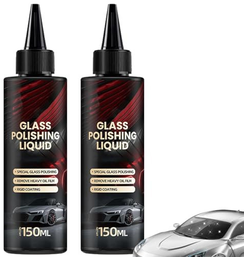 Boministore Car Glass Polishing Compound, Glaspolitur zum Entfernen von leichten Verkratzungen, Ölabweisende Folie für Autoscheiben, Multifunktional Auto Politur für Windschutzscheibe, Fenster (2)