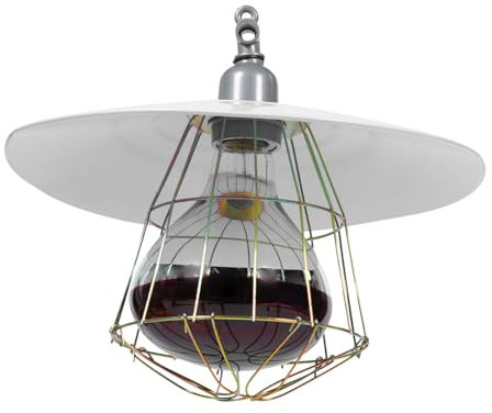 ibasenice Lampe Chauffante pour Animaux D'élevage Écran en Métal Blanc, Facile à Installer et Résistante, pour Cages D'élevage et Incubateurs pour Bétail Couleur Aléatoire