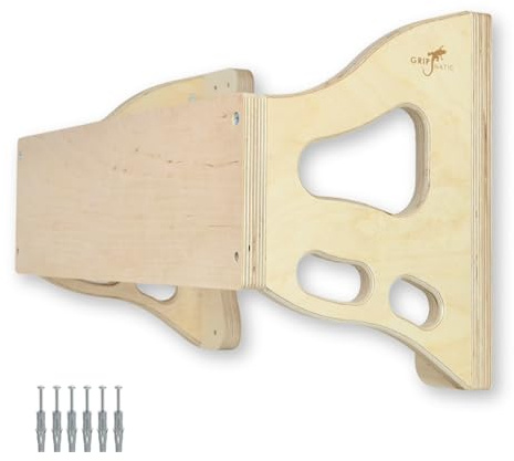 GRIPNATIC Wall Mount for Hangboards - Wall Mounting Hangboard Holder - Compatible with Standard Climbing Fingerboards - 120kg Load Capacity (Waveline Wood)