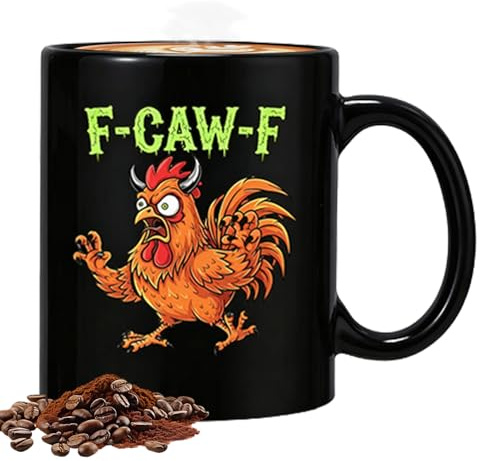 Tazza di gallina - Tazze da caffè in ceramica 325 ml | Divertente boccale di tè per Halloween, vino, birra, studenti, ufficio, hotel, ristorante, compleanno, Natale