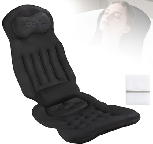 Zenselect Cojín de baño de Cuerpo Completo para la bañera, Alfombrilla de Burbuja para bañera con reposacabezas y Soporte Lumbar, cojín para sofá de baño con ventosas y Ganchos Colgantes