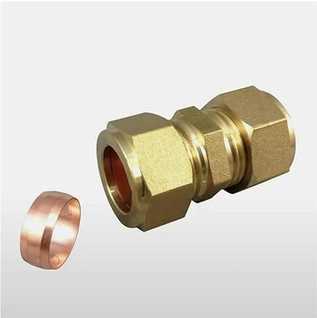 CBQZCHWDKT Fit 28mm Rohr OD Messing Compression Union Fitting Mit Kupfer Ferrule Ring Wasser Gas Öl
