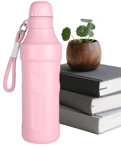 Qkbuza Borraccia termica da 500 ml, con beccuccio stretto in acciaio inossidabile, per latte, bevande, sport, palestra e casa