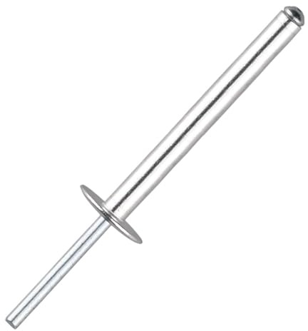 LTADX 10 Stück extra lange Aluminium-Blindnieten mit großem Flansch, 6,0 mm/6,4 mm/8,0 mm Kuppelkopf-Popnieten(6.4x30x16mm)