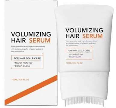 Sérum para el Crecimiento del Cabello con Cabezal de Cepillo Masajeador | Esencia Voluminizadora para el Cabello, Cuidado Suave del Cuero Cabelludo para Cabellos Debilitados, Revitalizante, Espesante