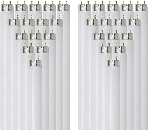 Sunlite 30105 2 Foot T8 Linear Fluorescent Lamp, 17 Watts, 1400 Lumens, F17T8/SP830, 3000K Warm White, Medium G13 Bi-Pin Base, ROHS Compliant, 30 Pack
