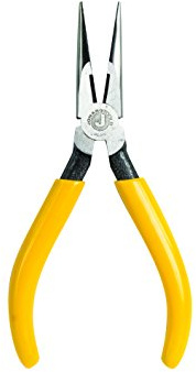 Jonard Tools JIC-842 Telecom Long Nose D Type Pliers with Yellow Handles, 6-3/4 Length