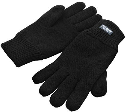 Thinsulate Mens 3M Black Thermal Lined Winter Gloves (Large/extra large)