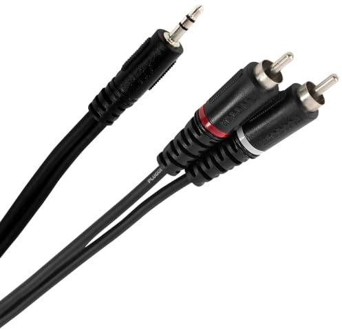 Plugger Câble Y mini Jack mâle stéréo/RCA mâle 6 m Noir