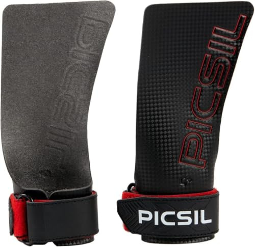 PICSIL RX Grips – Fibre de Carbone - Performance avec Magnésie | Double couche de carbone ultra-légère. Adhérence maximale avec magnésie. Idéal pour Cross Training, WOD et Gymnastique.