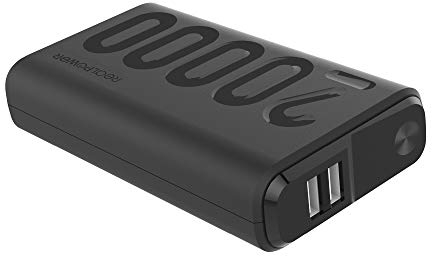 RealPower PB-20000PD+ Powerbank Mobiles Ladegerät mit 20000mAh, 2 USB Ports, USB C Ein- Ausgang und Power Delivery kompatibel mit iPhone, iPad, Samsung Galaxy, das Neue MacBook, Google Pixel und mehr