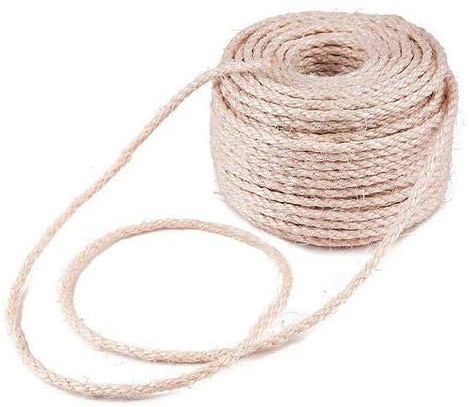 Navigatee Sisalseil Kratzbaumseil,Natural Sisal Seil, 50 M (6 Mm) / 50 M (4 Mm) Ersatzseil Juteseil, Als Katzenzubehör Katzenseil, Kratzbaum Reparieren Oder Ersetzen, Kratzbaum, Kratzbaum