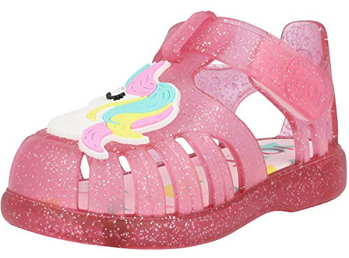 Igor Tobby Unicorn - Sandali in PVC trasparente glitterato, Glitter Rosa Fucsia Trasparente, 25 EU