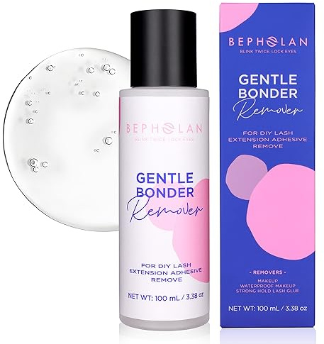 BEPHOLAN Cluster Lash Glue Remover 100ml, DIY Eyelash Extension Remover, Bond & Seal Adhesive Self Use, for Sensitive Eyes, Eye Makeup & Mascara Remover